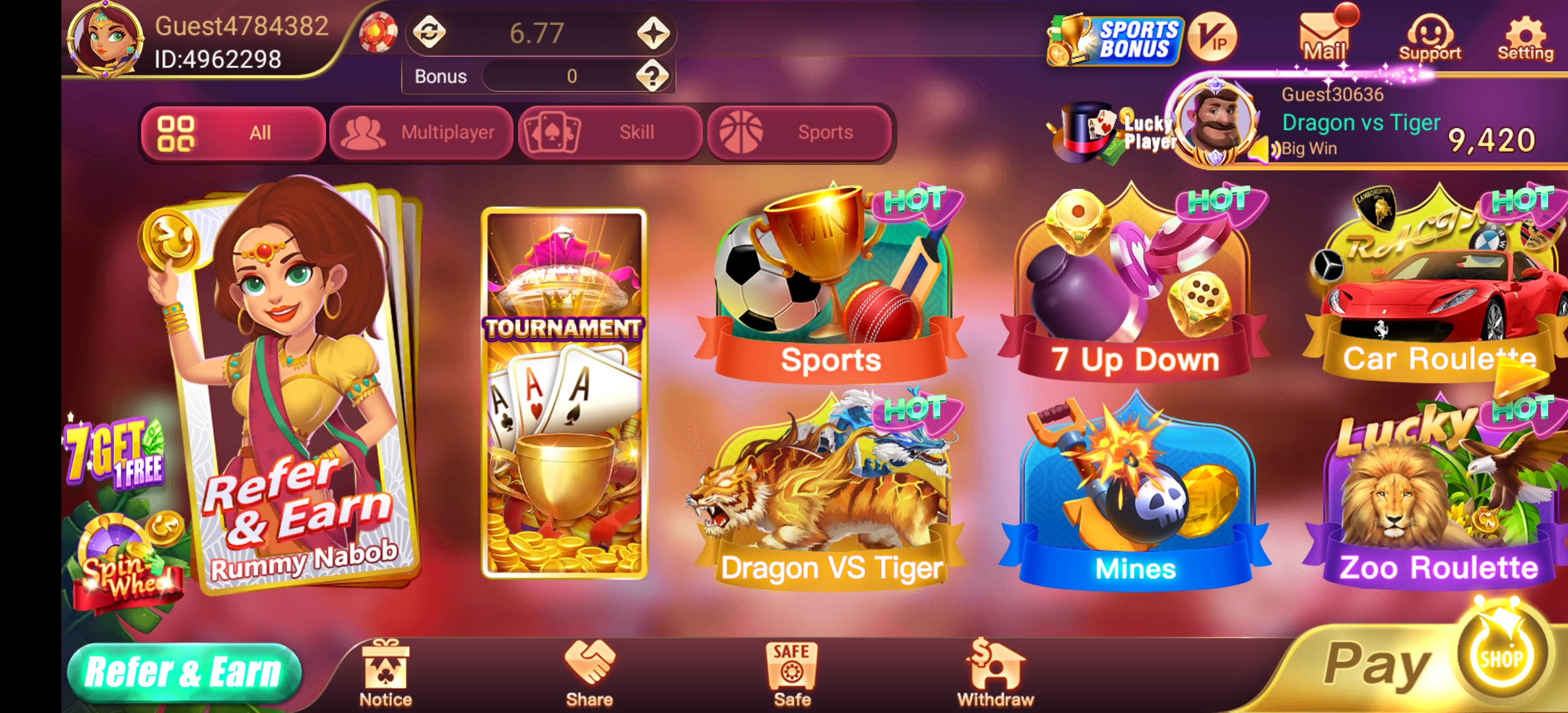 Rummy Nabob App Bonus